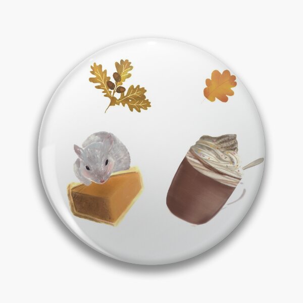 Item preview, Autumn infinite repeat pattern with pumpkinpie,  hot chocolate, leaves and a cute hamster.  designed and sold by Mayfaery-.