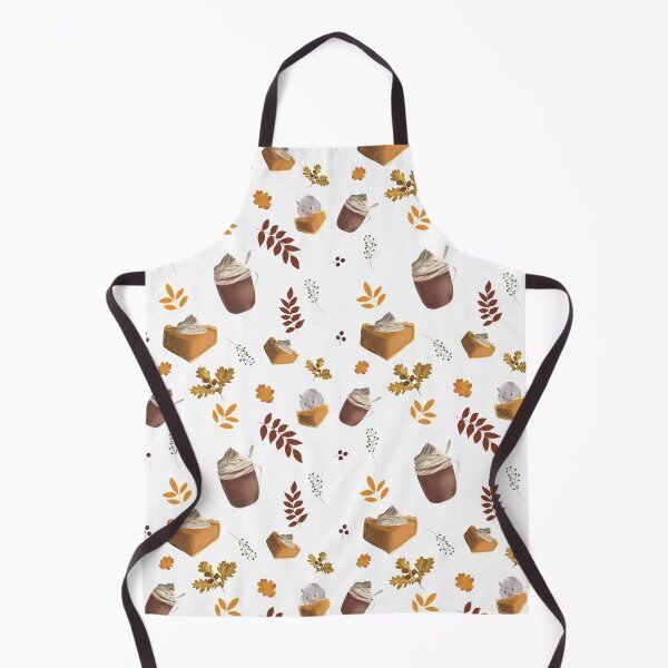 Item preview, Autumn infinite repeat pattern with pumpkinpie,  hot chocolate, leaves and a cute hamster.  designed and sold by Mayfaery-.