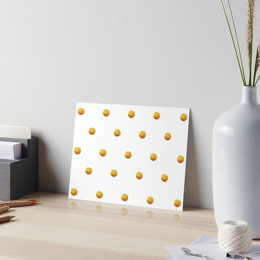 Golden polka dots Art Board Print