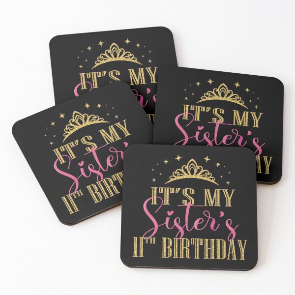Item preview, It's My Sister's 11th Birthday Girls Party Family Matching graphic designed and sold by Grabitees.