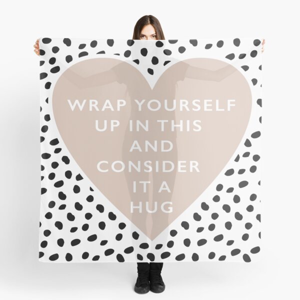 Wrap yourself up and consider this a hug Dalmatian black and white spots and dots with a boho heart throw blanket Scarf