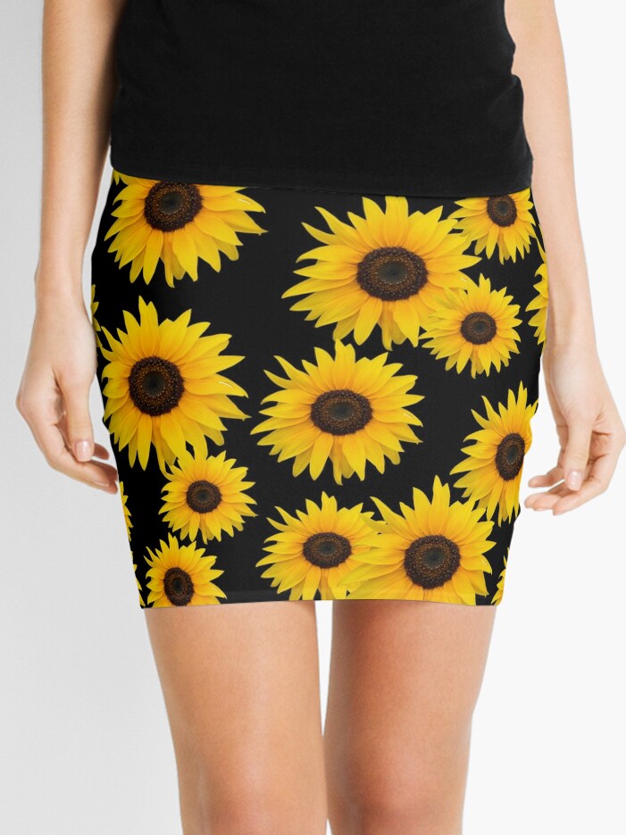 black sunflower skirt