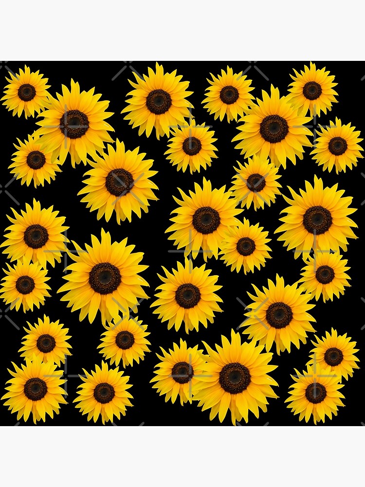 Sunflower Black Background Cotton Quilting fabric 100% Cotton | eBay