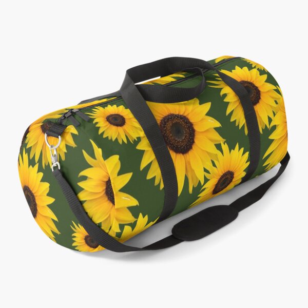 Item preview, Bright yellow sunflowers blooms pattern on green background. designed and sold by KamTamDesigns11.
