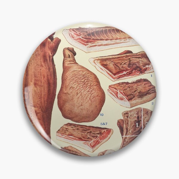 Artikelvorschau, Bacon and Ham chart  - Classic Mrs Beetons cook book artwork entworfen und verkauft von Vintage Designs +.