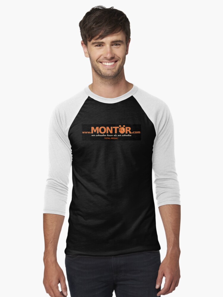 Thumbnail 1 of 3, Baseball ¾ Sleeve T-Shirt, www.Montör.com (black) designed and sold by TotalRegal.