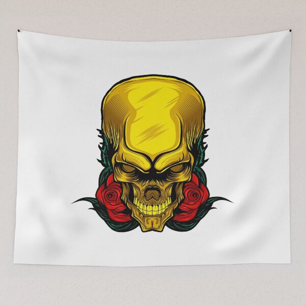 Item preview, Golden Skull Rose Skull Art designed and sold by JTS STORE.
