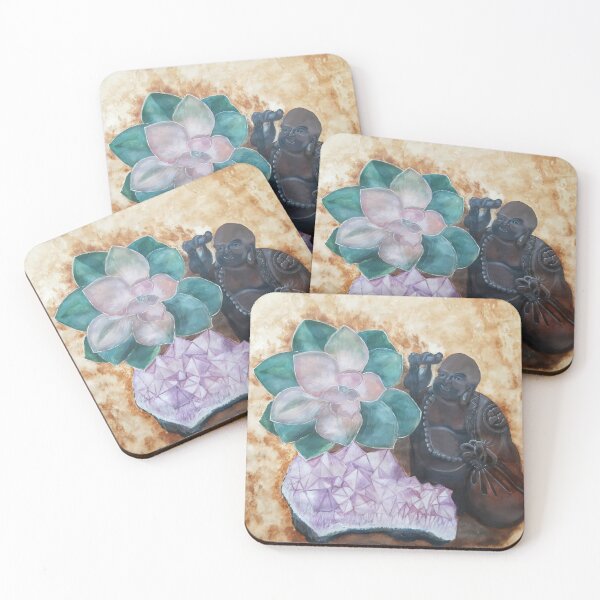 Item preview, Happy Buddha and Amethyst Crystal Painting designed and sold by Sarah Wainwright.