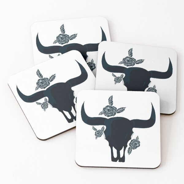 Item preview, Buffalo black skull and  roses designed and sold by redgoch.