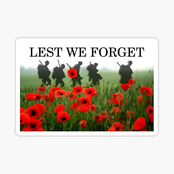 x24 Poppy Remembrance Car Stickers Small craft art Lest We Forget