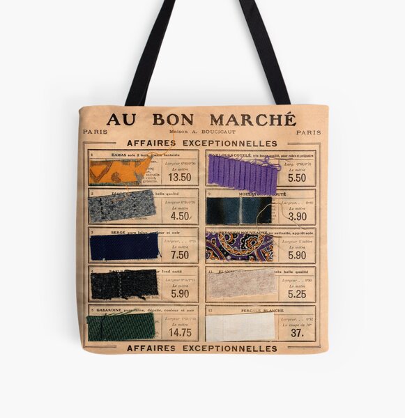 Delhaize Freres - Au Bon Marche Vintage Poster (artist: Hamner) Belgium c.  1896 (100% Cotton Tote Bag - Reusable)