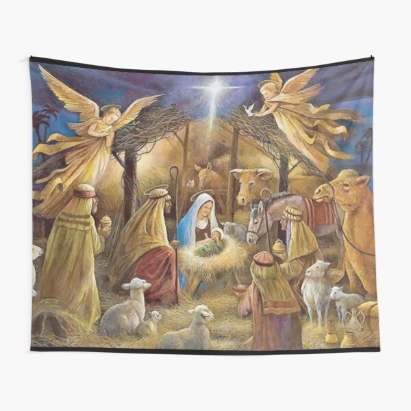 Christian Christmas Nativity Tapestry