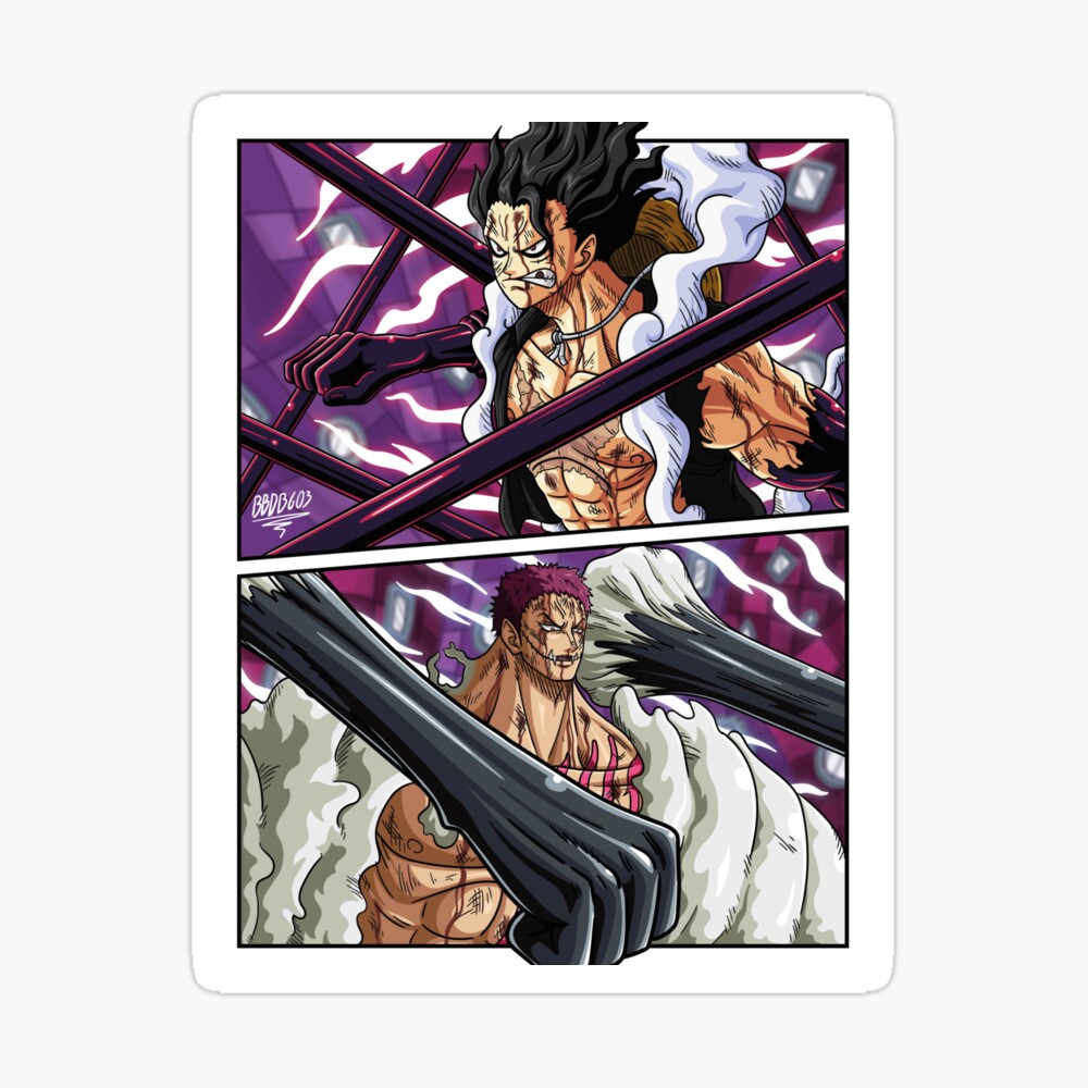 This is Luffy in gear 4 (Snakeman) Sticker for Sale by Gliphel