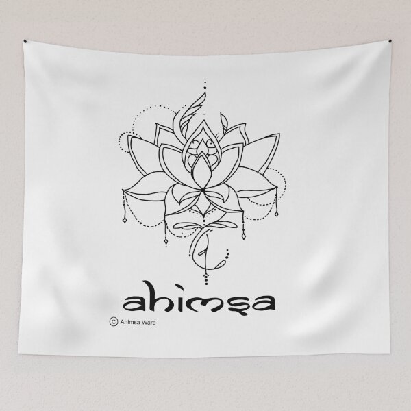 Item preview, Lotus Ahimsa Do No Harm Sanskrit Non-Violence Ahimsa Ware designed and sold by anamcaracat.