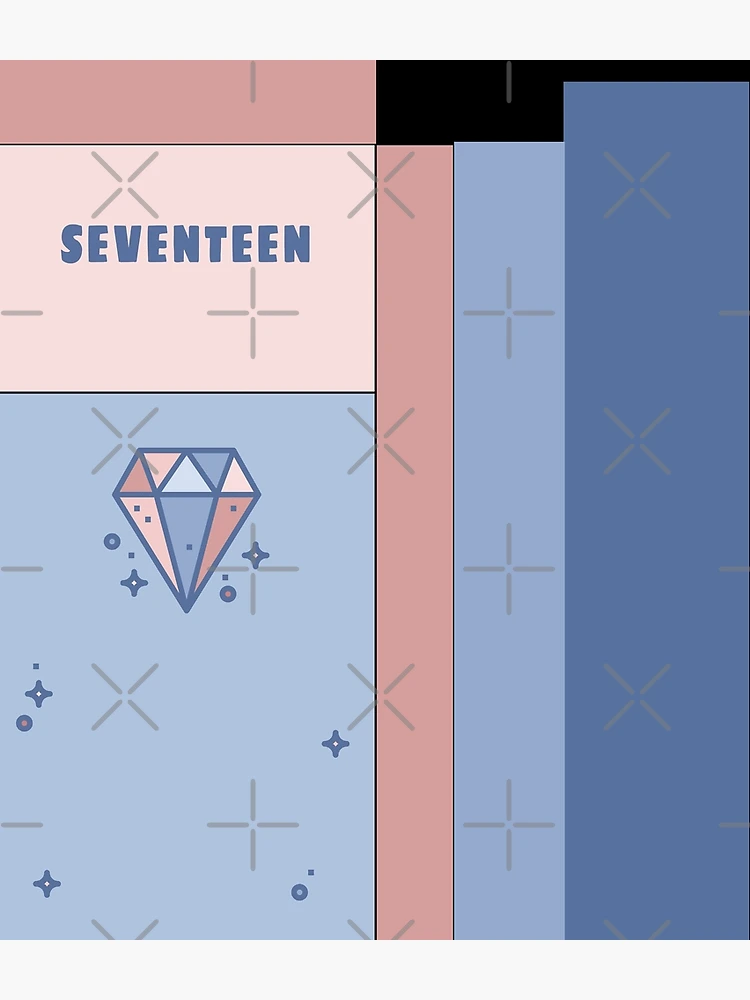 SEVENTEEN Carat Kpop Diamond Logo Pink Blue Cool