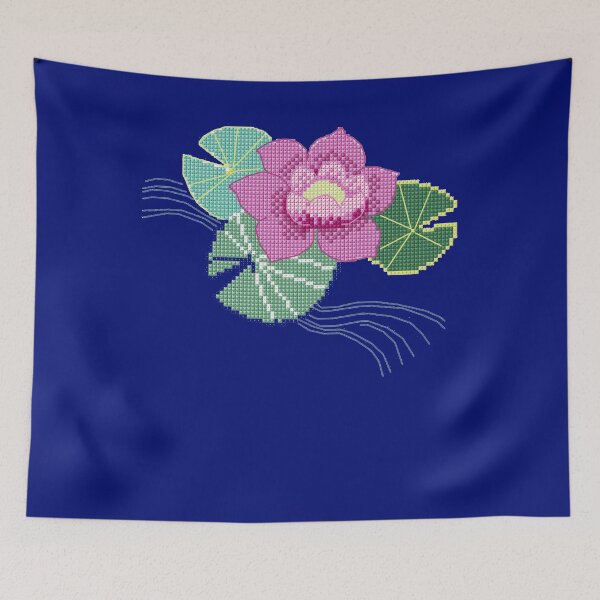 Item preview, Cross Stitch Stitching Vintage Water Lily Flower Floral Christmas Gift designed and sold by TopTeeShop.