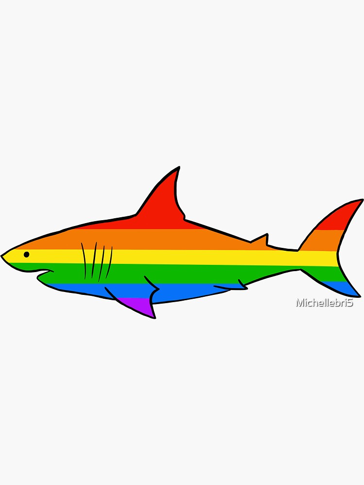 Pride Shark Sticker By Michellebri5 Redbubble