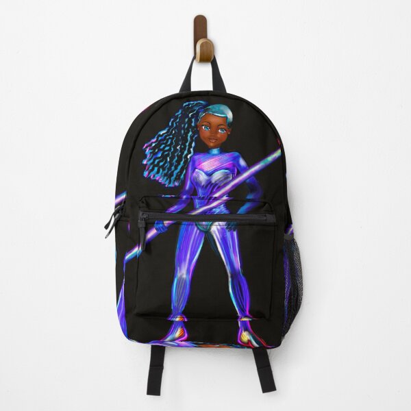 Item preview, Black anime girl from outer space ! beautiful black girl with Afro hair, blue eyes, Cherry pink lips and dark brown skin. Hair love ! designed and sold by Artonmytee.