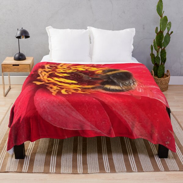 Item preview, Floral Delight Bumblebee on a Red Flower. “Save our Bees” designed and sold by Angela Haig-Harrison.