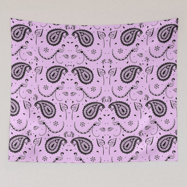 Item preview, Pastel Purple and Black  Bandana Paisley Flower Repeated Minimalistic Pattern  designed and sold by conceptDVS.