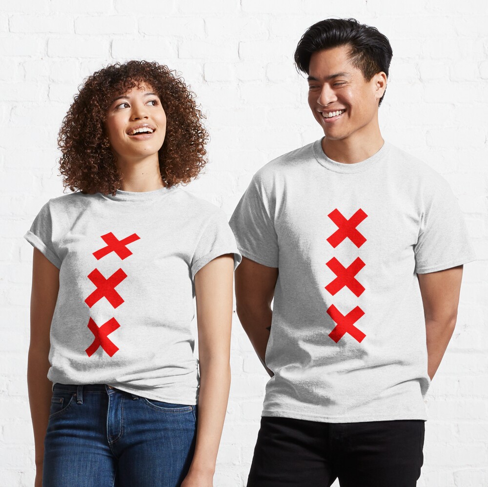 Flagge von Amsterdam 3 Kreuze XXX T-Shirt