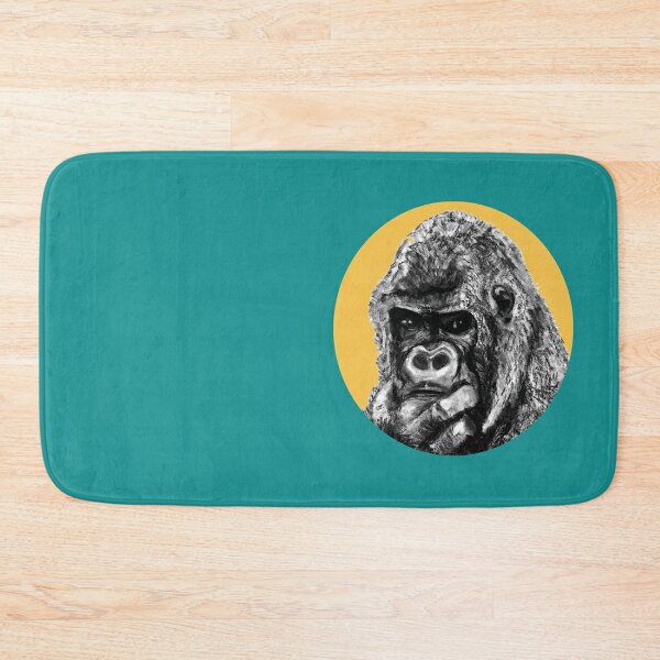 Black White Gorilla Bath Mat