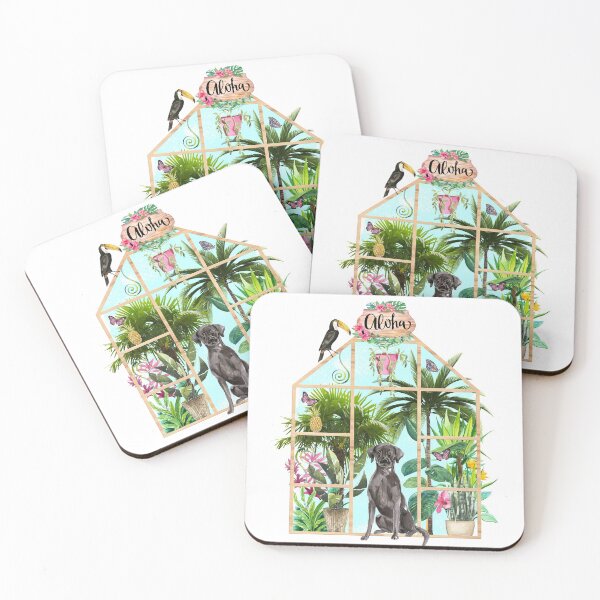 Item preview, Tropical Summerhouse - Black Labrador designed and sold by Amanda-Lakey.