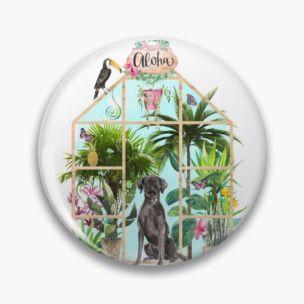 Item preview, Tropical Summerhouse - Black Labrador designed and sold by Amanda-Lakey.