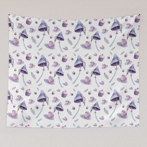 Item preview, Tea party pink and blue watercolor designed and sold by inga-ra.