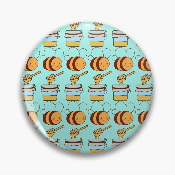 Item preview, Cute Kawaii Bee Protector and Honey Pattern Green Background designed and sold by conceptDVS.