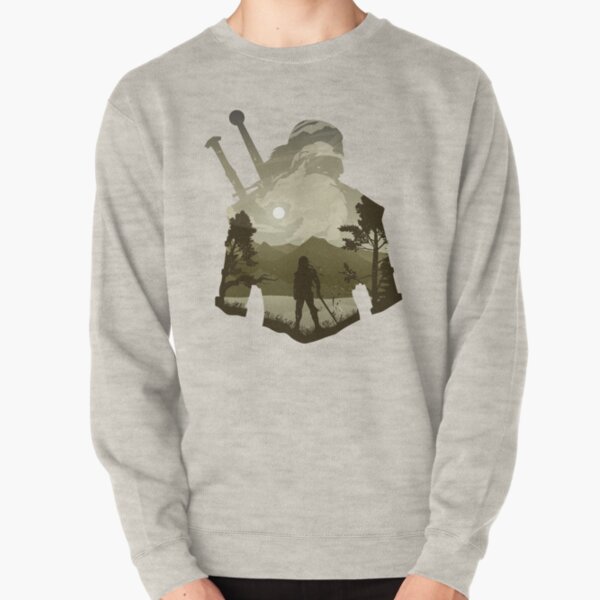 Geralt the Witcher Minimalist Illusion art Pullover Sweatshirt