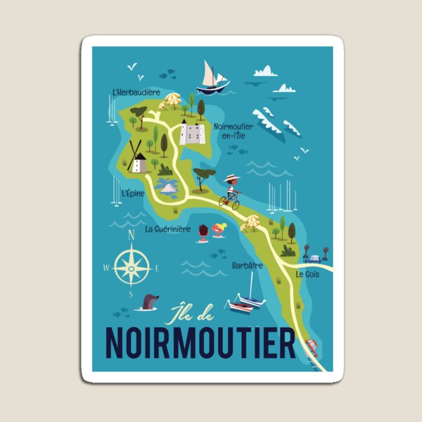 Artikel-Vorschau von Ile de Noirmoutier Kartenplakat, designt und verkauft von GAGodel.
