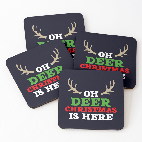 Item preview, oh Deer Christmas is here happy time designed and sold by mmos.