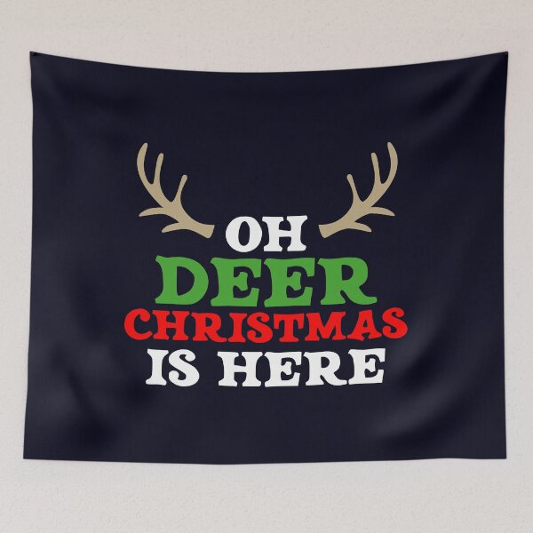 Item preview, oh Deer Christmas is here happy time designed and sold by mmos.