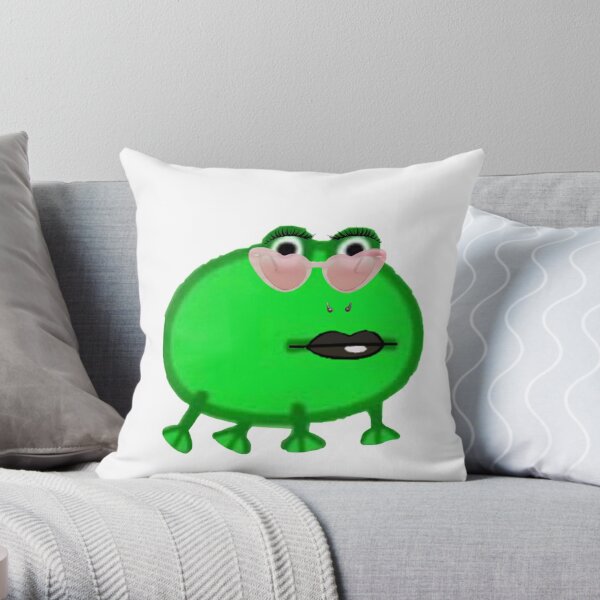 Big tibby goth frog Throw Pillow