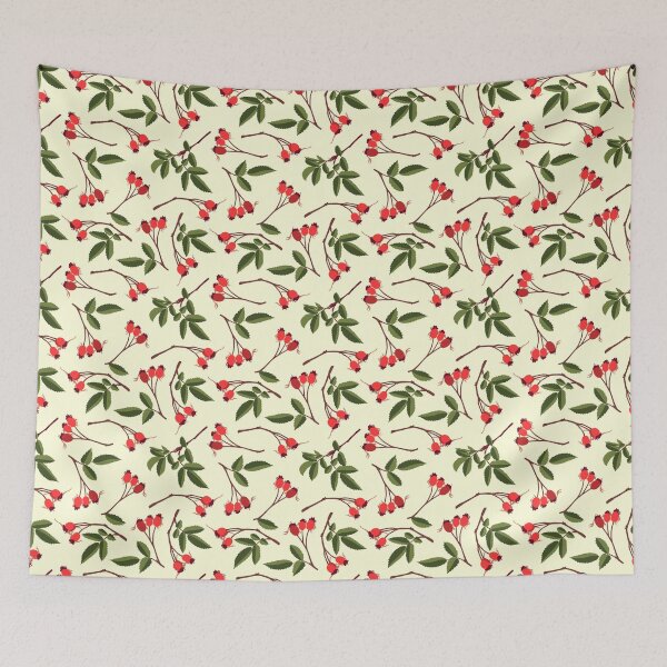 Item preview, Red berries pattern. Wild rose branch designed and sold by KateQhouse.
