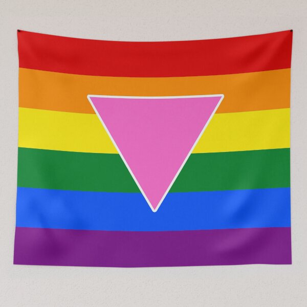 Item preview, Rainbow Flag Pink Triangle P flag designed and sold by mamazita.