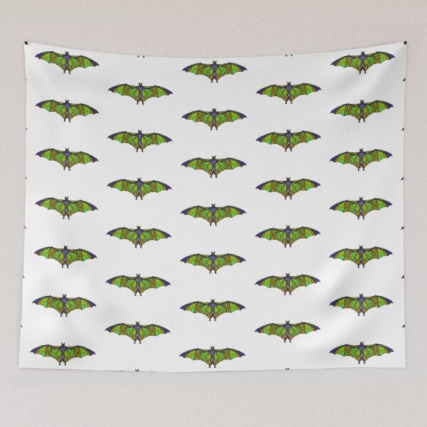 Item preview, Halloween Geometric Bat - Green Purplee - Trick or Treat designed and sold by Geometricshow.