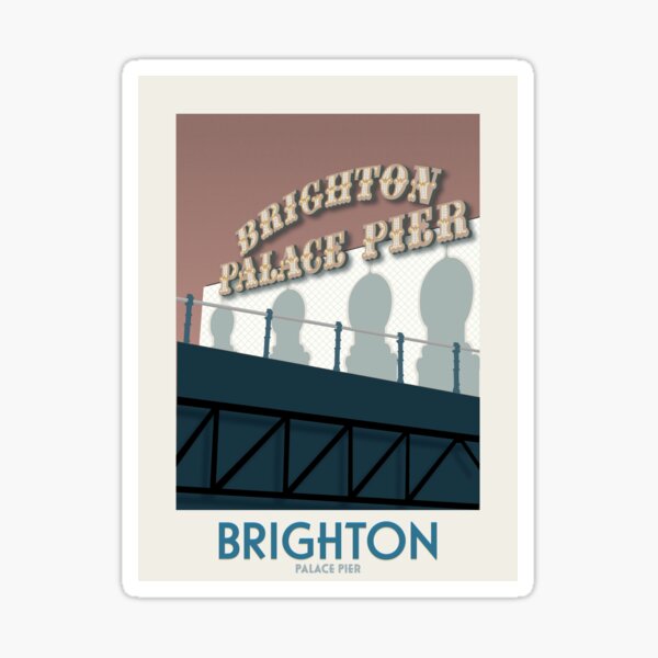 Brighton Palace Pier Retro travel poster Sticker