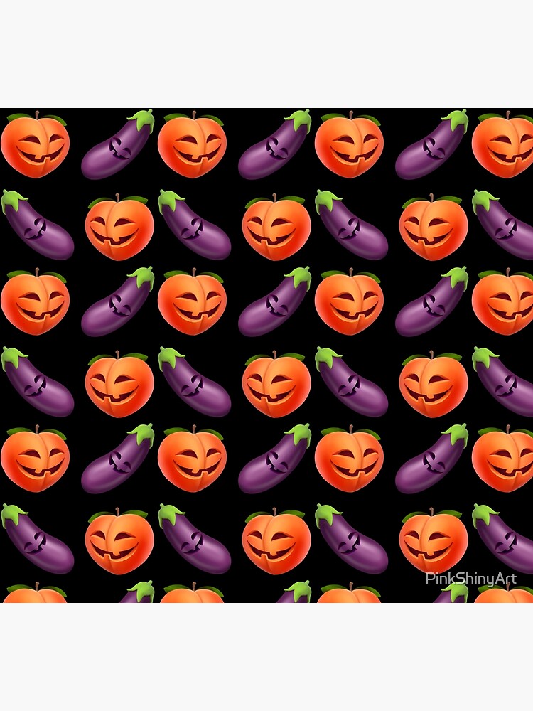 "Halloween Peach and Eggplant emoji " Socks for Sale by PinkShinyArt