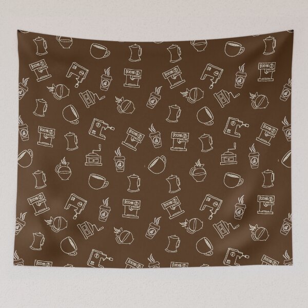 Item preview, Doodle coffee pattern designed and sold by BartZet.