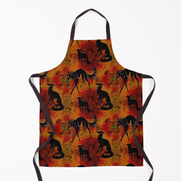 Item preview, Spoopy Silken Dogs in Fiery Pumpkin designed and sold by LauraGarabedian.