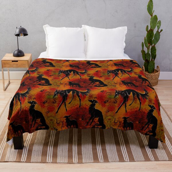 Item preview, Spoopy Silken Dogs in Fiery Pumpkin designed and sold by LauraGarabedian.
