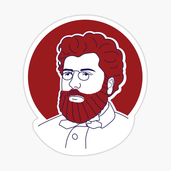 Georges Bizet minimalist line art portrait Sticker