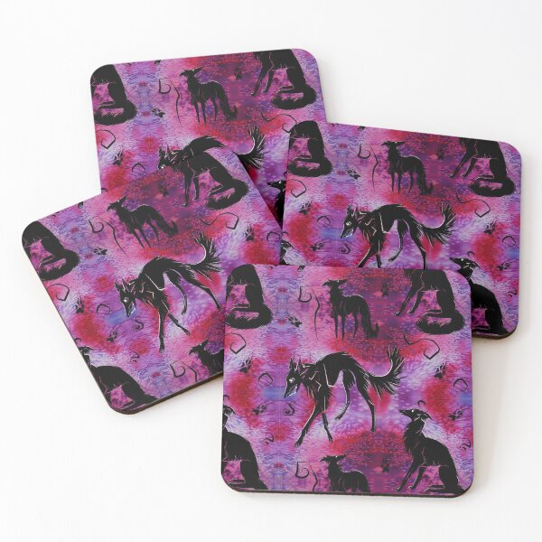 Item preview, Spoopy Silken Dogs in Violet designed and sold by LauraGarabedian.