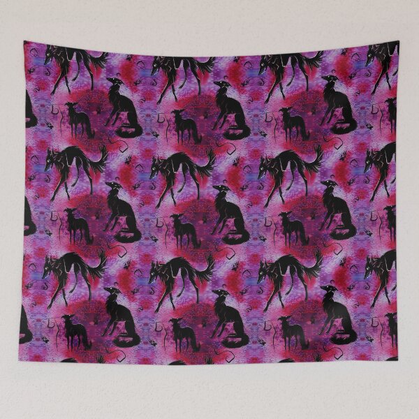 Item preview, Spoopy Silken Dogs in Violet designed and sold by LauraGarabedian.