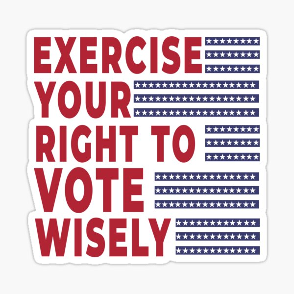 "Exercise Your Right to Vote Wisely T shirt " Sticker by SOAHTEES