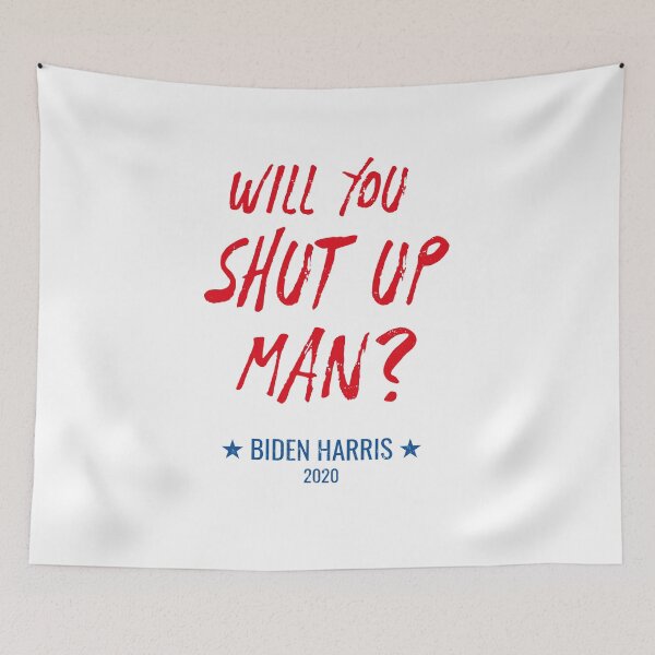 Item preview, Will You Shut up man? Red Blue Handwritten Font | Joe Biden, Anti-trump, Debate 2020, US elections designed and sold by ibeargifts.