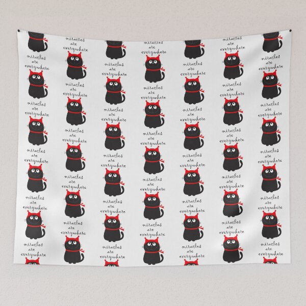 Item preview, Cute Xmas Outfit With an Adorable Black In Red Hat Cat Christmas Gift - Cat Kitten Lovers Xmas New Year Apparel designed and sold by FunnySunny T-Shirts.