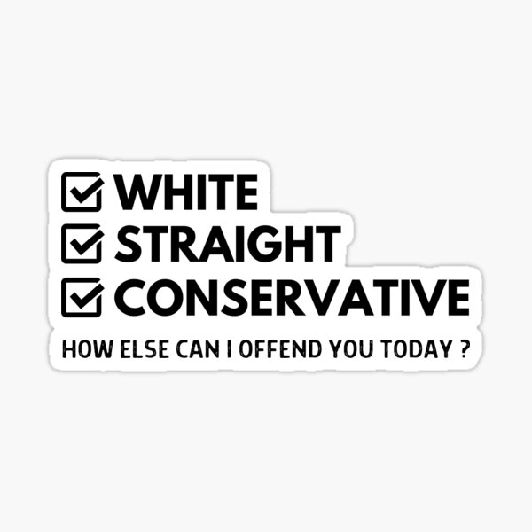 White Straight Conservative Christian Car Bumper Vinyl Sticker Decal